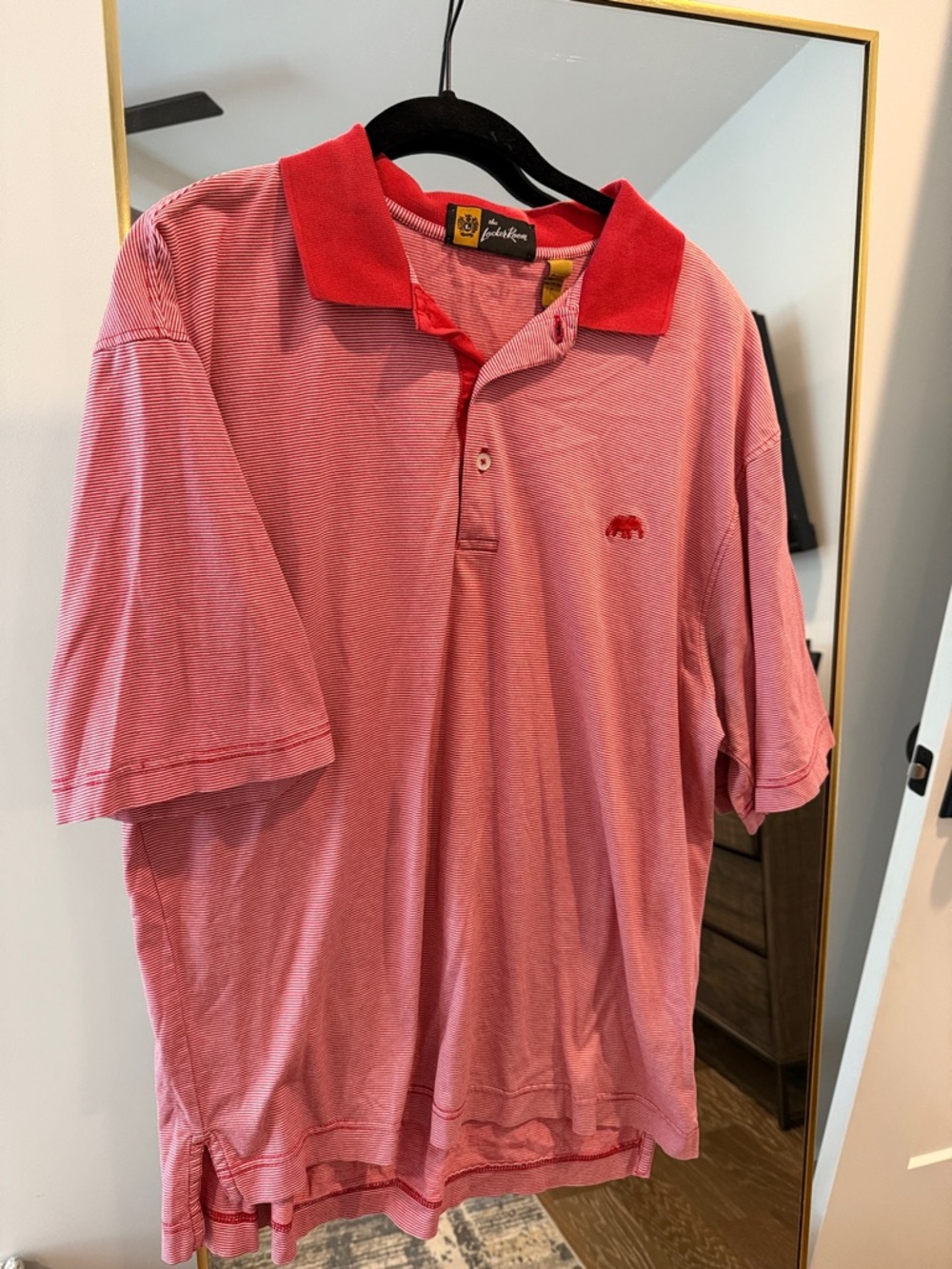 The Locker Room Alabama Men’s Crimson/White Striped Polo